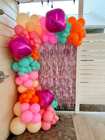 Birthday Setup with Vibrant Balloons, Cake & Personalized Card image 3