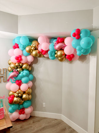 Birthday Setup with Vibrant Balloons, Cake & Personalized Card image 4