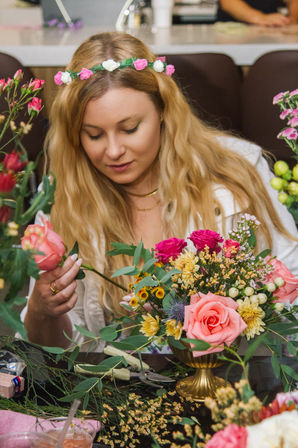 Petals & Pours: Floral Design Workshop with All Supplies Included image 5