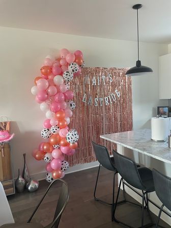 Party Decorating at Your Party: Wall Backdrop, Balloon Garlands, Bedroom Suite, Banners, Champagne & Snack Add-Ons image 7