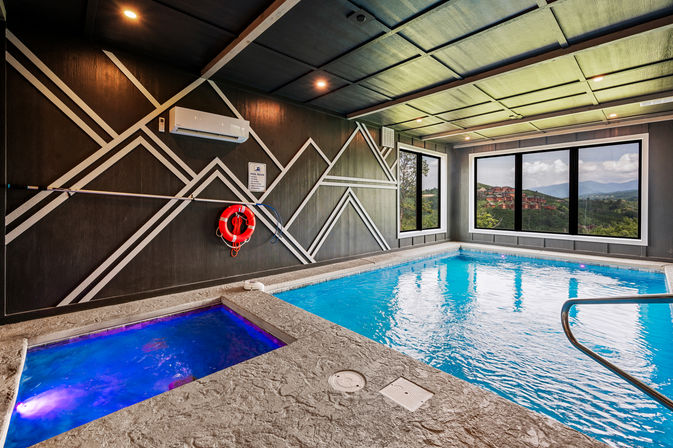Great Smoky Getaway: Indoor Pool, Fire Pit & Hot Tub with Epic Mountain Views image 13