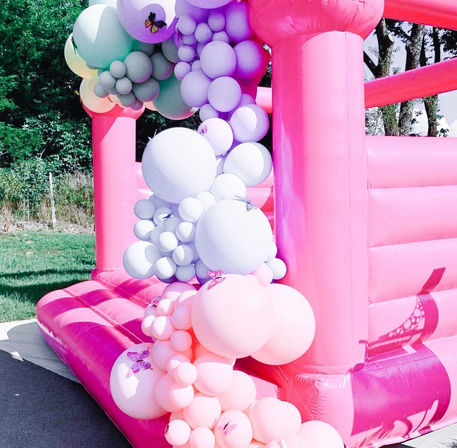 Pink or White Inner-Child Bounce House Party Staple Setup at Your Location image 1