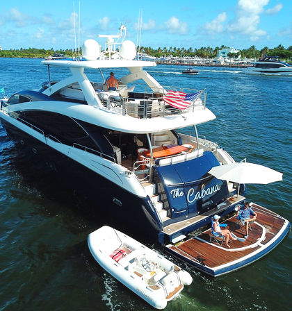 Miami Yacht Fantasy with Jet Ski & Paddleboard on The Cabana 90' Luxury Yacht with Onboard Crew image 1