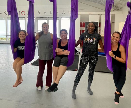 Savannah Aerial Yoga Class (Beginner - friendly) image 12