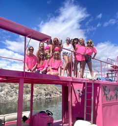 Pink Party Barge Double Decker Boat on Lake Pleasant with Waterslide and Roundtrip Lake Party Bus Shuttle image 4