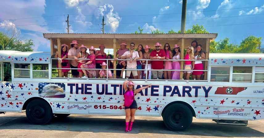 TN State Flag Bus: Open-Air BYOB Party Bus Tour of Nashville (Up to 30 People) image 1
