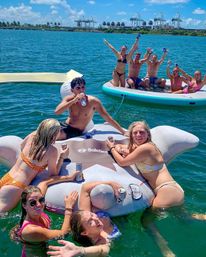 BYOB Private Pontoon Party in Miami: Scenic Views, Insta-Worthy Inflatables, and High-End Sound System with LED Lights image 3