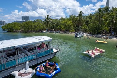 BYOB Private Pontoon Party in Miami: Scenic Views, Insta-Worthy Inflatables, and High-End Sound System with LED Lights image 24
