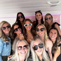 The Champagne Train: Insta-worthy Pink Party Bus with Bartender, Popular Bar Stops, and Selfie Light image 13