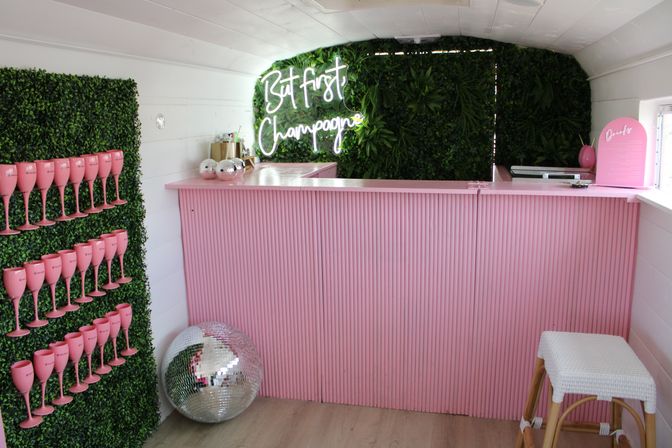 The Champagne Train: Insta-worthy Pink Party Bus with Bartender, Popular Bar Stops, and Selfie Light image 14