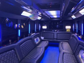 White Party Bus Elegance with Sparkling Champagne Toast (For 20 or 25) image