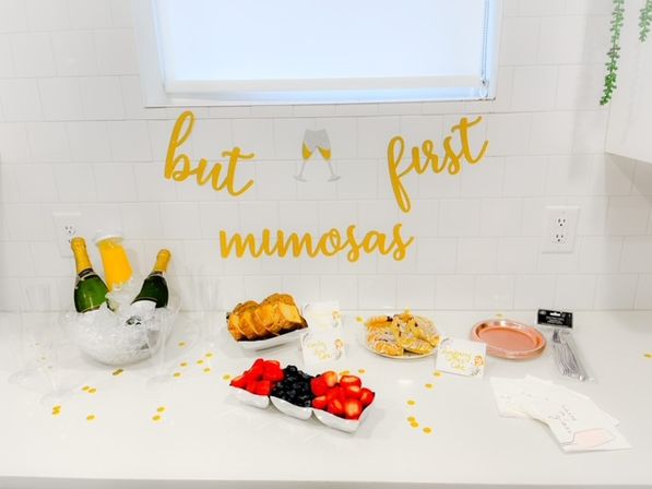 Party Decor Set-up with Mimosa Bar, Stocked Fridge and More image 1