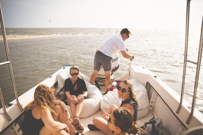 Boat & Beach Yoga Experience: Private Class on a Sandbar with Relaxation & Swimming image 1