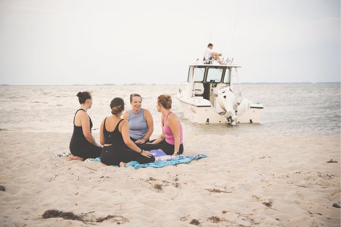 Boat & Beach Yoga Experience: Private Class on a Sandbar with Relaxation & Swimming image 3