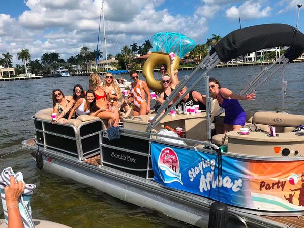 BYOB 12-Person Party Boat, Sandbar Swim with Floaties, and Yachts + Mansions Tour image 1