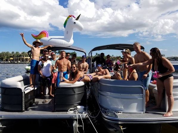 BYOB 12-Person Party Boat, Sandbar Swim with Floaties, and Yachts + Mansions Tour image 3