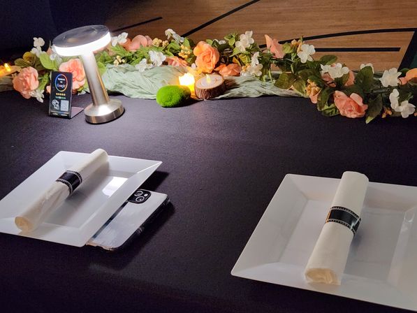 Private Hibachi Catering: Optional Full Table Set-Up with Chairs, Linens & Dinnerware image 6