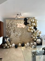 Bachelorette Airbnb Decor with Backdrops, Balloon Garlands, Bride Room, Fridge Stocking image 68