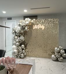 Bachelorette Airbnb Decor with Backdrops, Balloon Garlands, Bride Room, Fridge Stocking image 58
