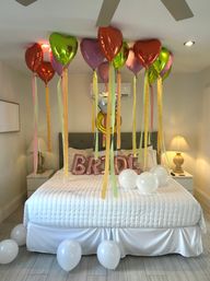 Bachelorette Airbnb Decor with Backdrops, Balloon Garlands, Bride Room, Fridge Stocking image 43