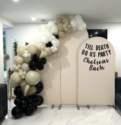 Bachelorette Airbnb Decor with Backdrops, Balloon Garlands, Bride Room, Fridge Stocking image 18