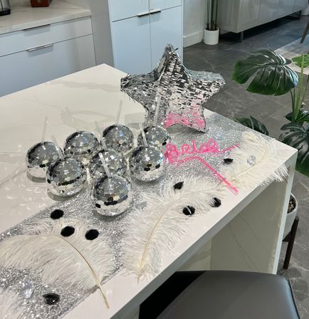 Bachelorette Airbnb Decor with Backdrops, Balloon Garlands, Bride Room, Fridge Stocking image 11