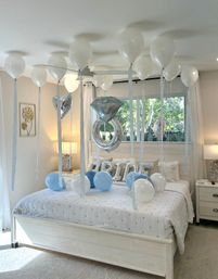 Bachelorette Airbnb Decor with Backdrops, Balloon Garlands, Bride Room, Fridge Stocking image 49