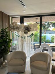 Bachelorette Airbnb Decor with Backdrops, Balloon Garlands, Bride Room, Fridge Stocking image 61
