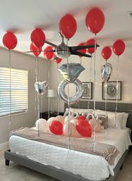Bachelorette Airbnb Decor with Backdrops, Balloon Garlands, Bride Room, Fridge Stocking image 50