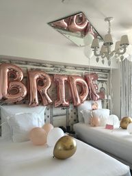 Bachelorette Airbnb Decor with Backdrops, Balloon Garlands, Bride Room, Fridge Stocking image 55