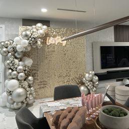 Bachelorette Airbnb Decor with Backdrops, Balloon Garlands, Bride Room, Fridge Stocking image 60