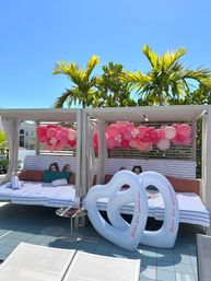 Bachelorette Airbnb Decor with Backdrops, Balloon Garlands, Bride Room, Fridge Stocking image 57