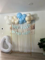 Bachelorette Airbnb Decor with Backdrops, Balloon Garlands, Bride Room, Fridge Stocking image 45