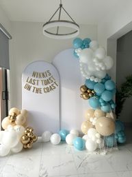 Bachelorette Airbnb Decor with Backdrops, Balloon Garlands, Bride Room, Fridge Stocking image 4