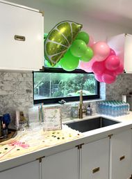 Bachelorette Airbnb Decor with Backdrops, Balloon Garlands, Bride Room, Fridge Stocking image 35