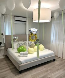Bachelorette Airbnb Decor with Backdrops, Balloon Garlands, Bride Room, Fridge Stocking image 39
