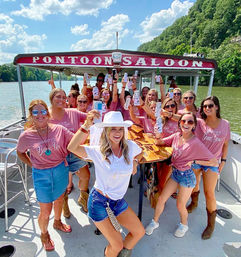Pontoon Saloon Party Barge with All-Inclusive Beer & Seltzers Option image 1