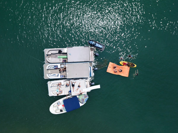 Lake Travis Boat Party: Double Decker Pontoon with Captain, Lily Pad + Cooler image 4