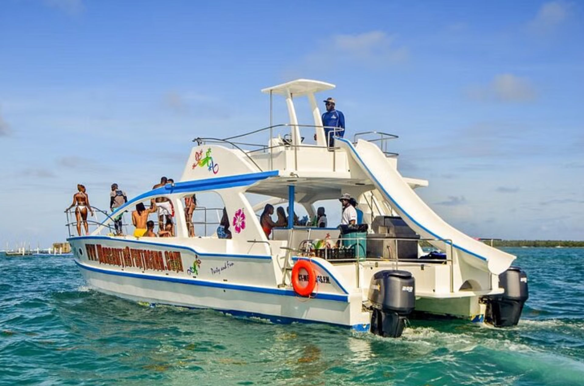 BBQ and Slide on a Private Catamaran with Unlimited Drinks image 1