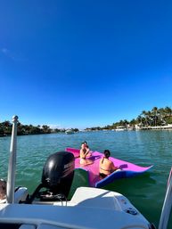 Biscayne Bay Boat Party: Affordable Sport Boat w/ Captain, Optional Tubing, Floating Party Pad, and Inflatables image 17