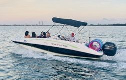 Thumbnail image for Biscayne Bay Boat Party: Affordable Sport Boat w/ Captain, Optional Tubing, Floating Party Pad, and Inflatables