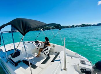 Biscayne Bay Boat Party: Affordable Sport Boat w/ Captain, Optional Tubing, Floating Party Pad, and Inflatables image 8