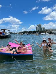 Biscayne Bay Boat Party: Affordable Sport Boat w/ Captain, Optional Tubing, Floating Party Pad, and Inflatables image 2