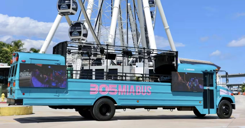 Nightclub on Wheels: Open-Air Party Bus with Private DJ & Host image 1