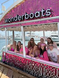 Iconic Pink BYOB Carousel Boat Experience with Upper Terrace, Carousel Horse Prop, and more image 23