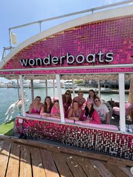 Iconic Pink BYOB Carousel Boat Experience with Upper Terrace, Carousel Horse Prop, and more image 22