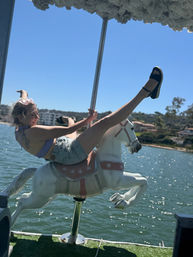 Iconic Pink BYOB Carousel Boat Experience with Upper Terrace, Carousel Horse Prop, and more image 33