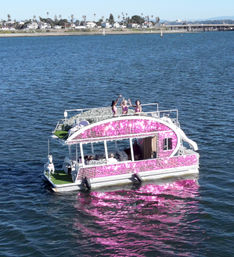 Iconic Pink BYOB Carousel Boat Experience with Waterslide, Upper Terrace, Carousel Horse Prop, and more image 5