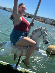 Iconic Pink BYOB Carousel Boat Experience with Upper Terrace, Carousel Horse Prop, and more image 25