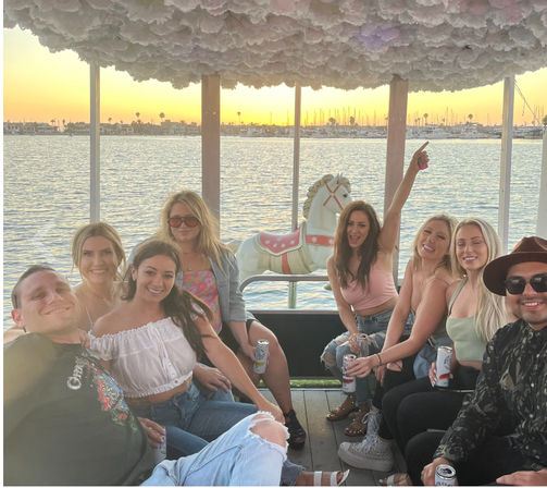 Iconic Pink BYOB Carousel Boat Experience with Upper Terrace, Carousel Horse Prop, and more image 16